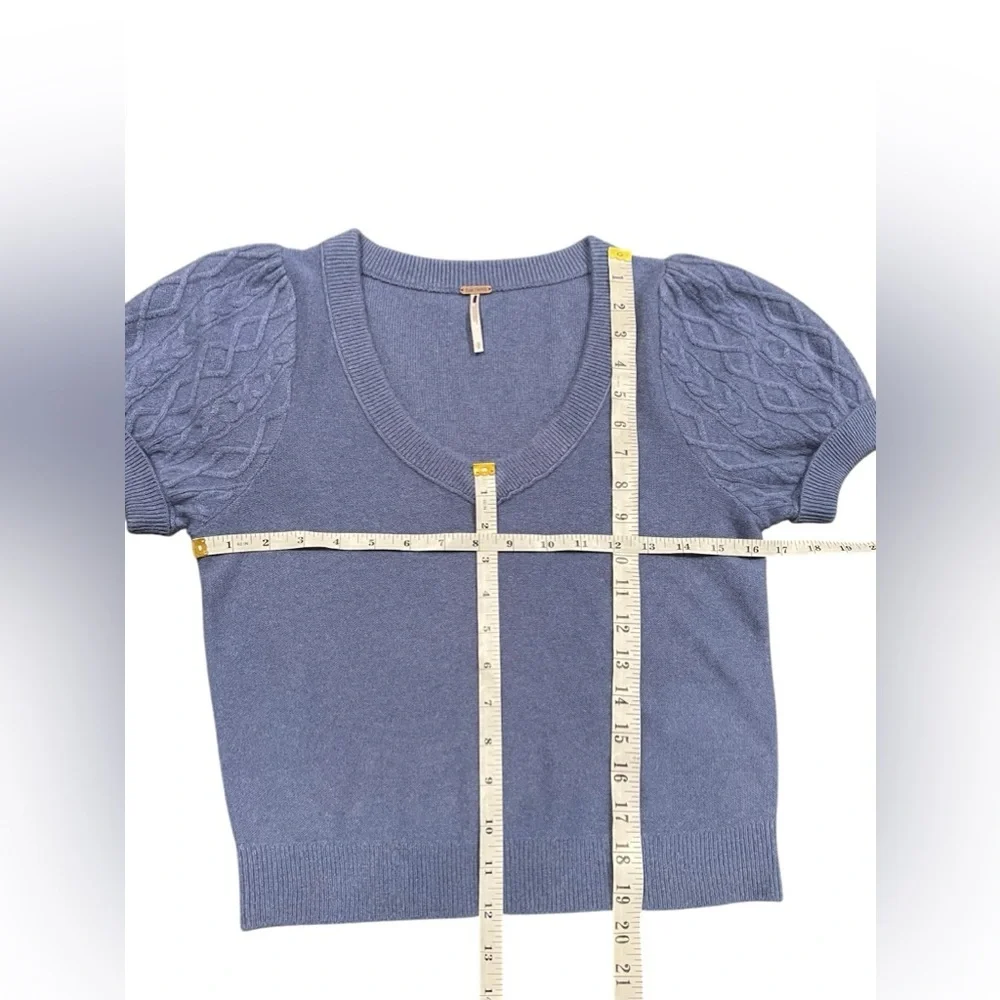 Free People Shirt Womens Annabel 100% Cashmere V Neck Indigo Blue Size Small - Picture 7 of 10